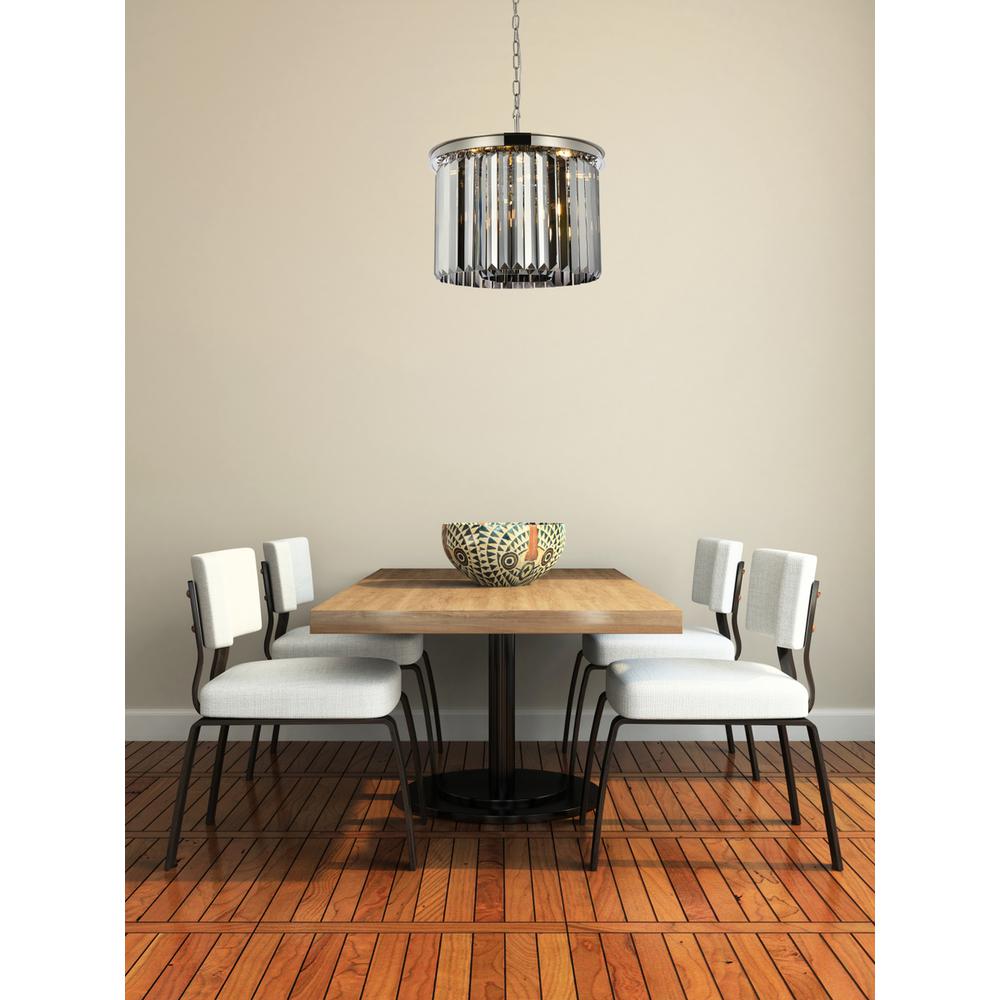 Sydney 6 light polished nickel Pendant Silver Shade (Grey) Royal Cut Crystal. Picture 7