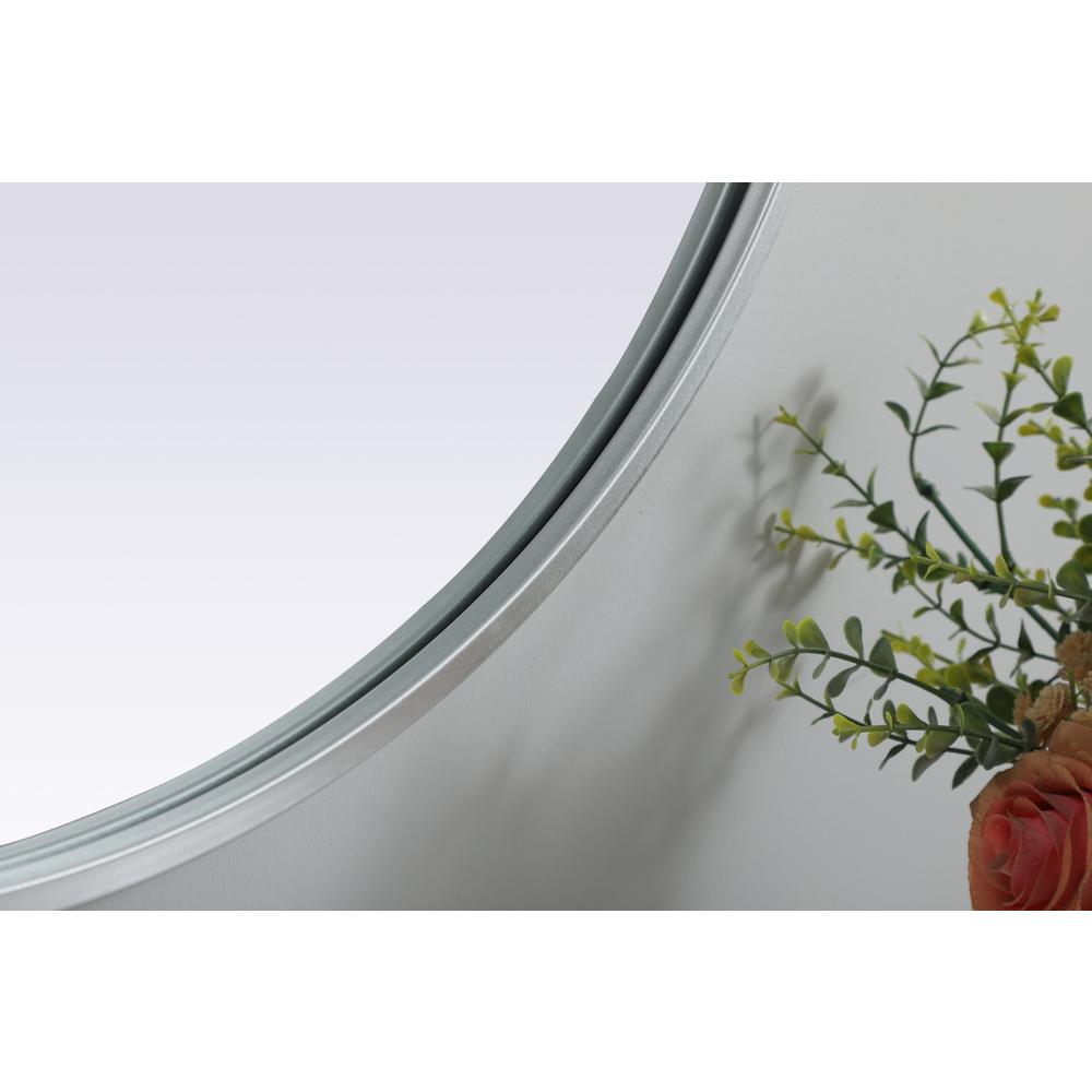 Metal Frame Oval Mirror 24x40 Inch in Silver. Picture 6