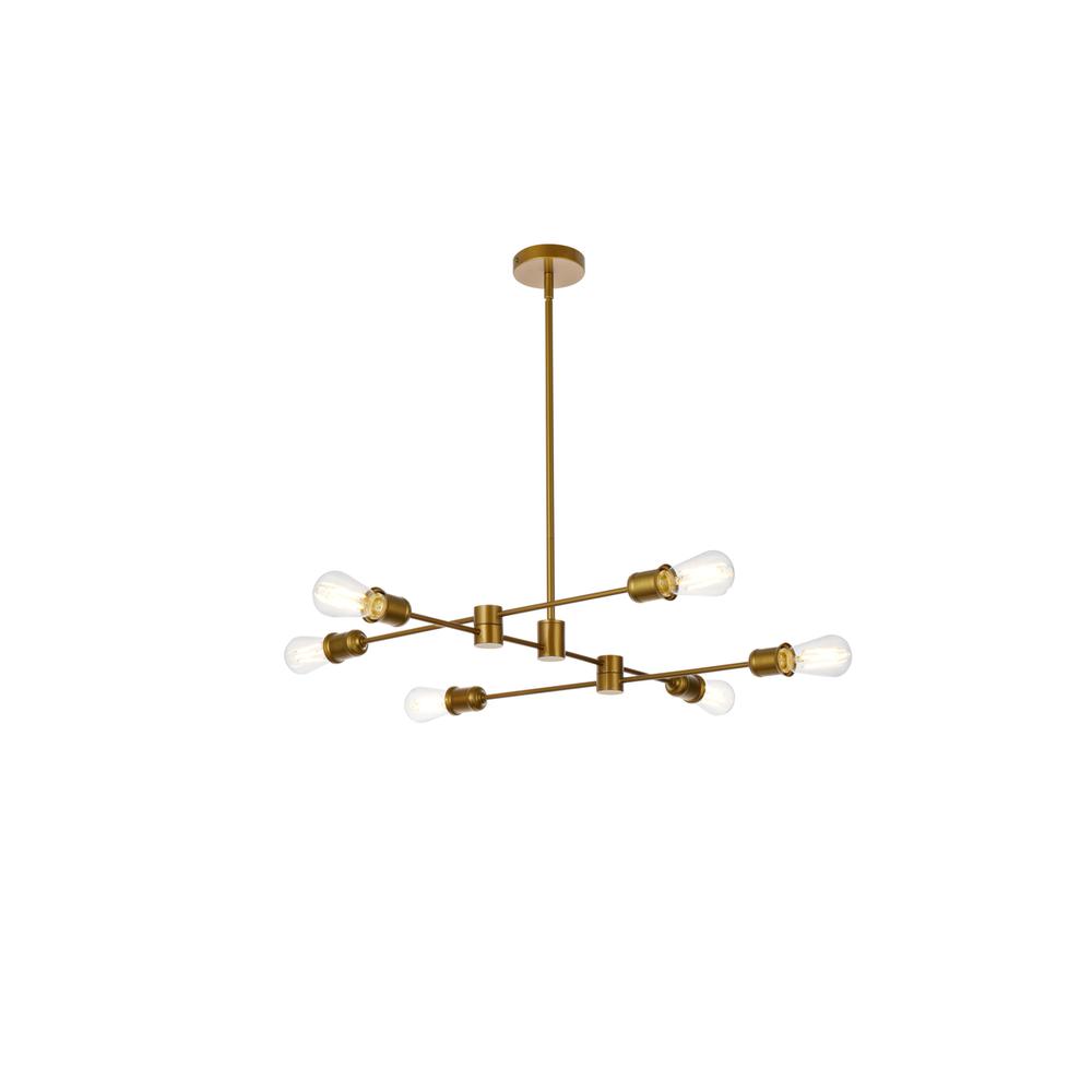 Xavier 6 lights pendant in brass. Picture 1