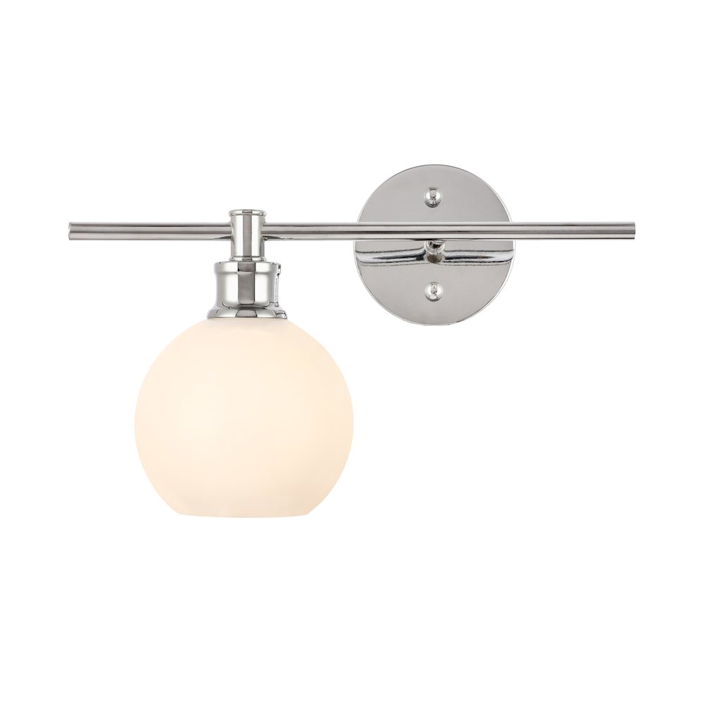 Collier 1 Light Chrome And Frosted White Glass Left Wall Sconce. Picture 1