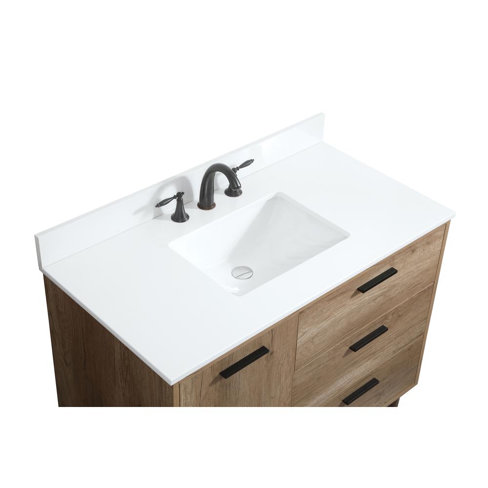 42 inch Single bathroom vanity in natural oak with backsplash. Picture 10
