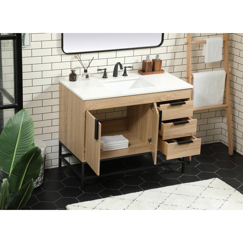 42 inch Single bathroom vanity in mango wood. Picture 3