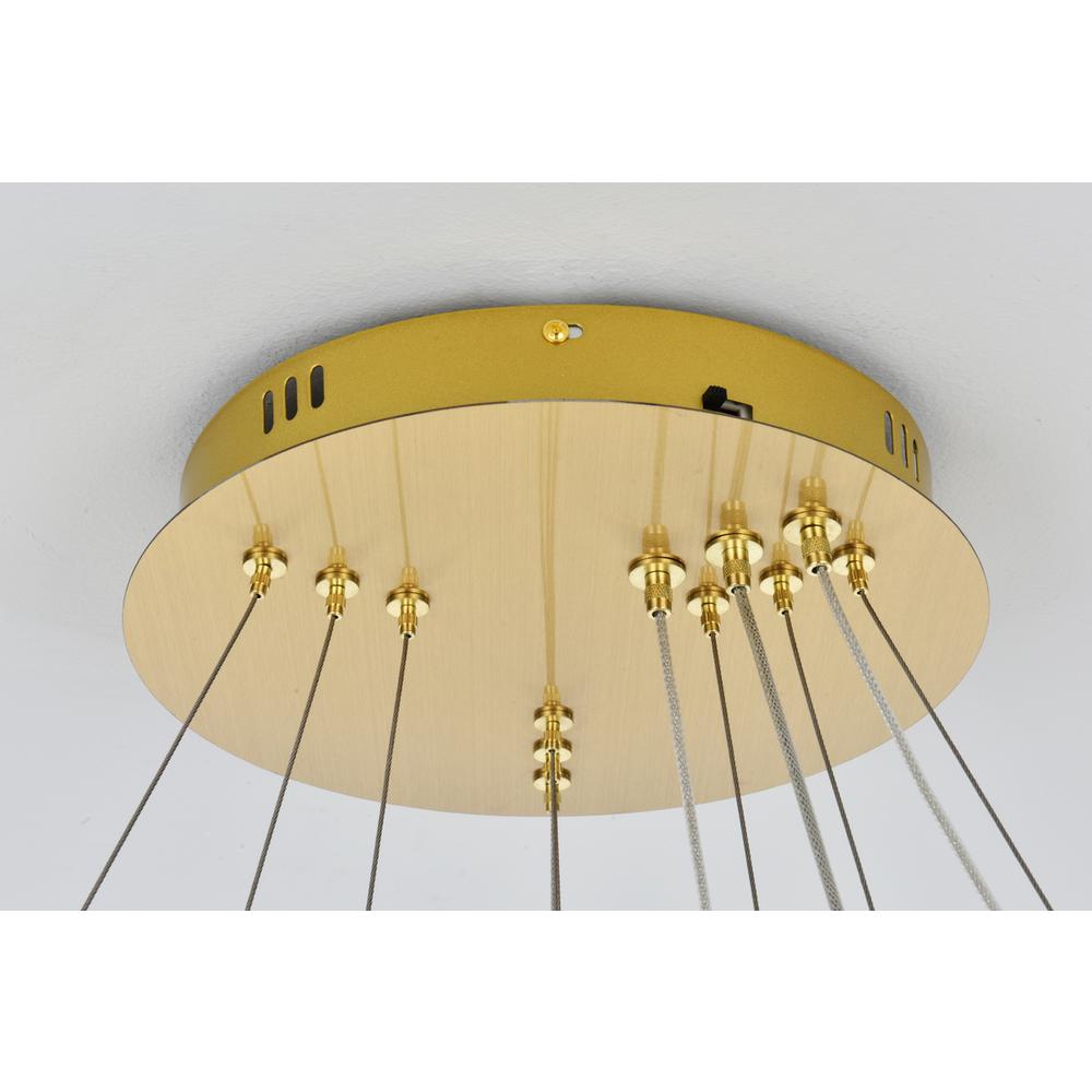 Bowen 32 inch Adjustable LED Chandelier in Satin Gold. Picture 7