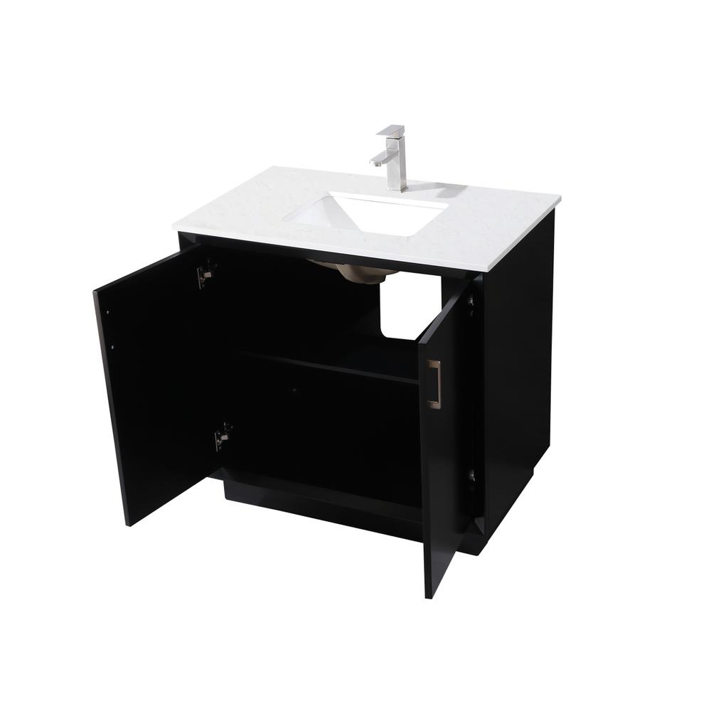 36 Inch SIngle Bathroom Vanity In Black. Picture 9