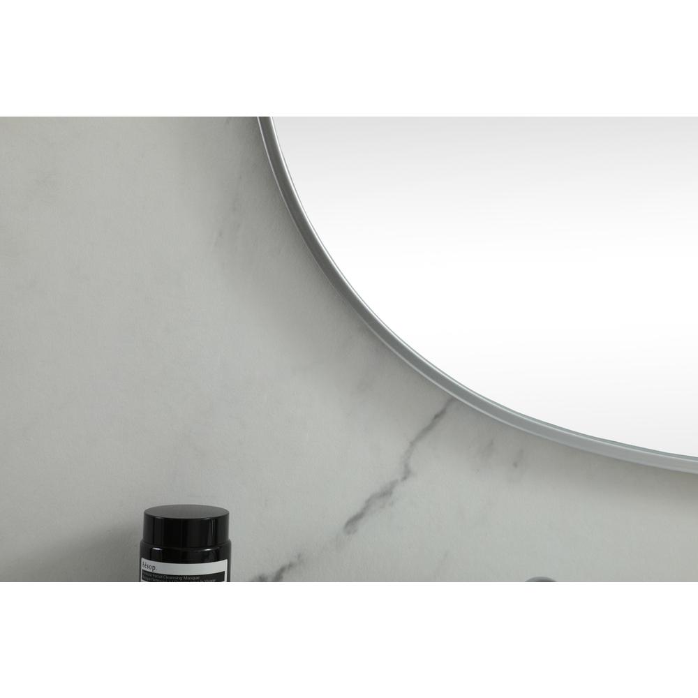 Metal Frame Oval Mirror 36x60 Inch in Silver. Picture 5