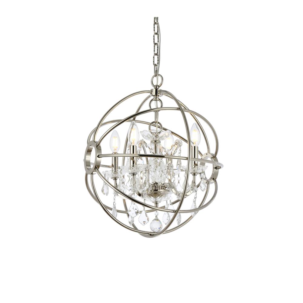 Geneva 4 light polished nickel Pendant Clear Royal Cut crystal. Picture 2