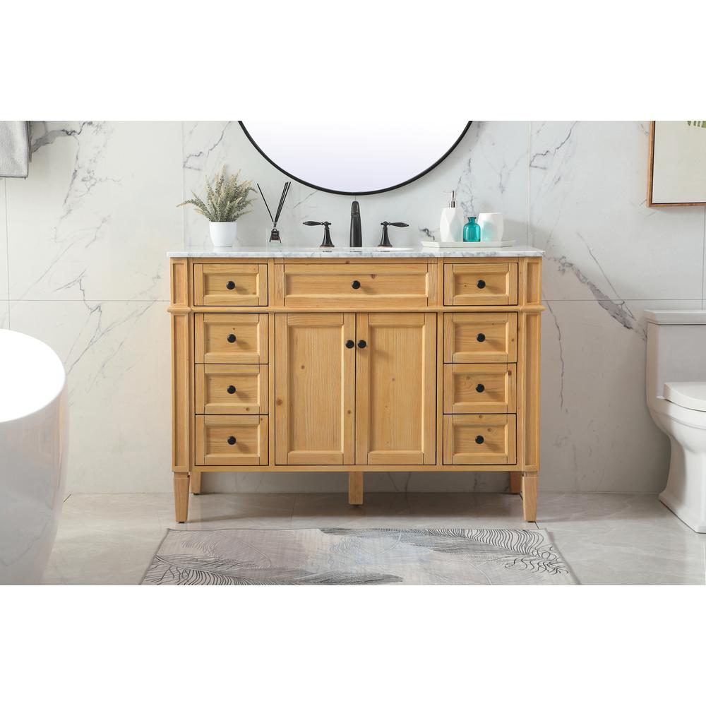 48 inch Single bathroom vanity in natural wood. Picture 14