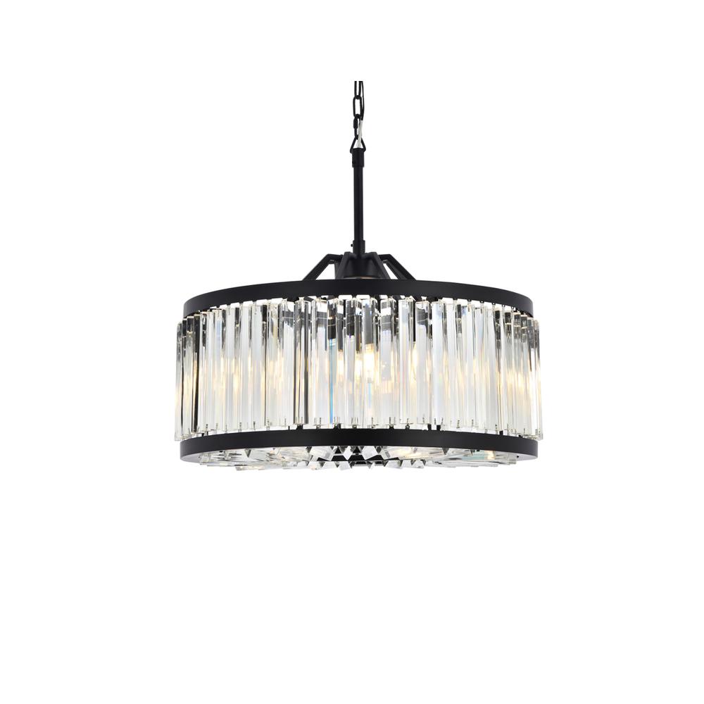 Chelsea 8 light Matte Black Chandelier Clear Royal Cut Crystal. Picture 2