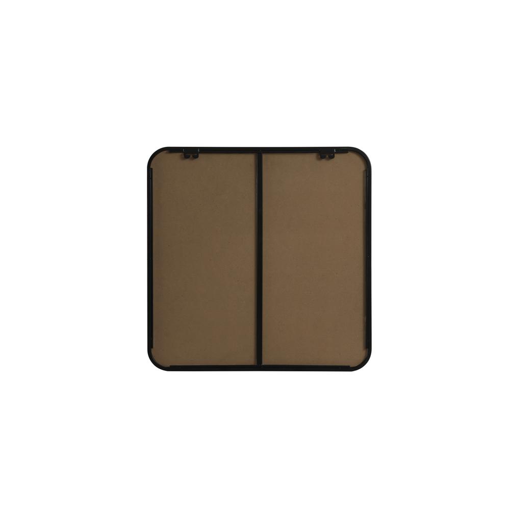 Soft corner metal square mirror 24x24 inch in Black. Picture 8