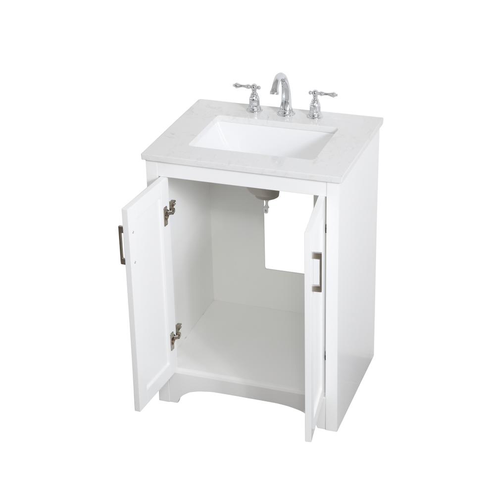 24 inch Single Bathroom Vanity in White. Picture 8