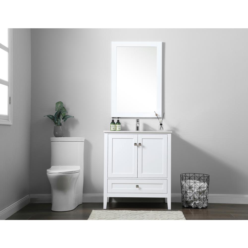30 Inch SIngle Bathroom Vanity In White. Picture 4