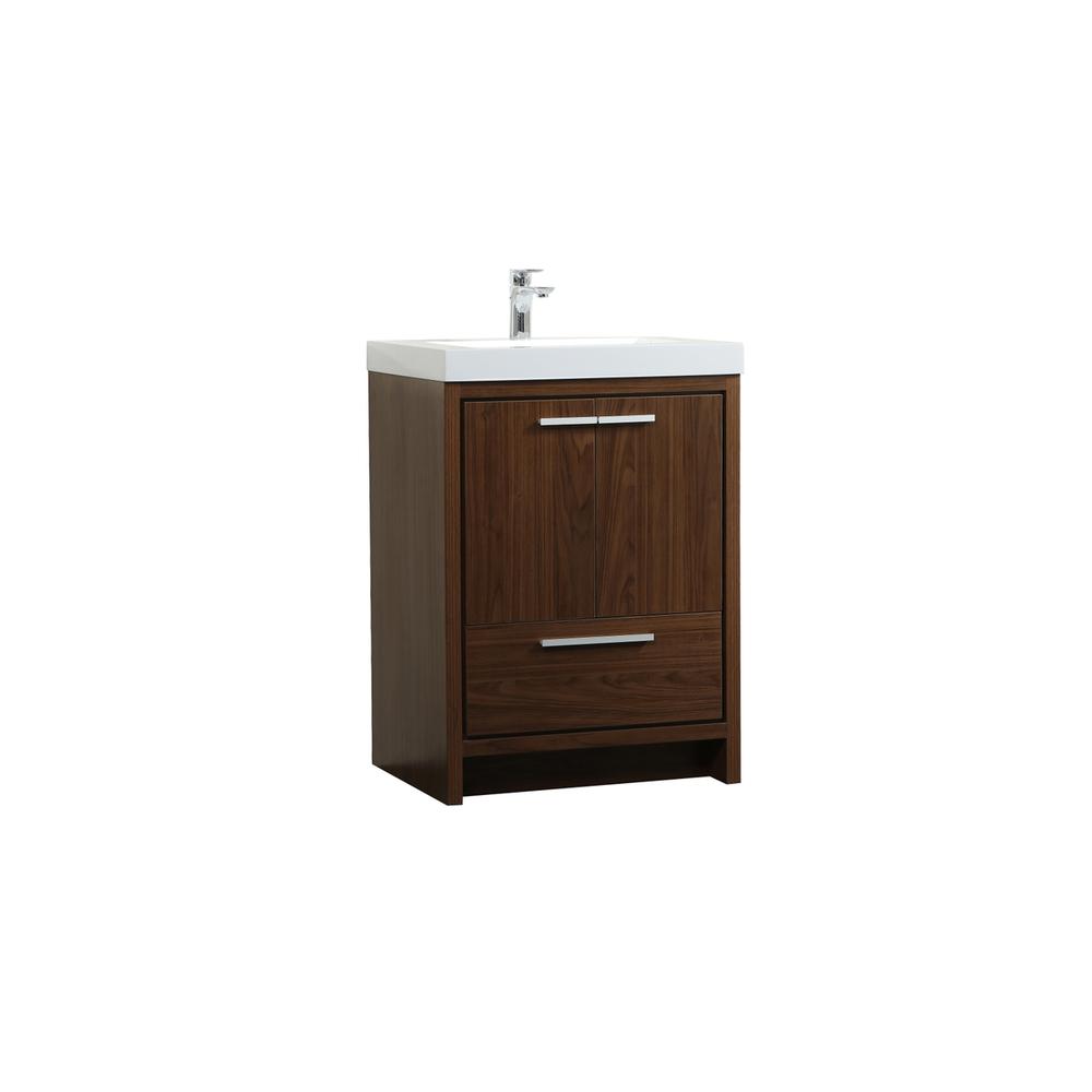 24 inch Single bathroom vanity in Walnut. Picture 7