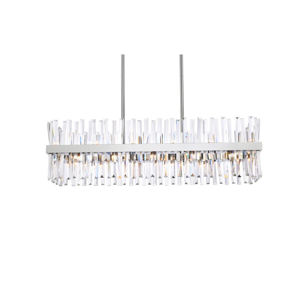 Serephina 42 inch crystal rectangle chandelier light in chrome. Picture 2