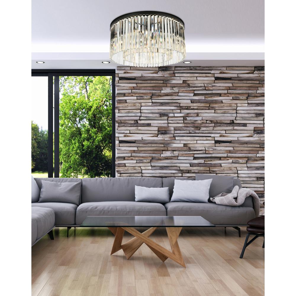 Sydney 8 light Matte Black Flush Mount Clear Royal Cut Crystal. Picture 8