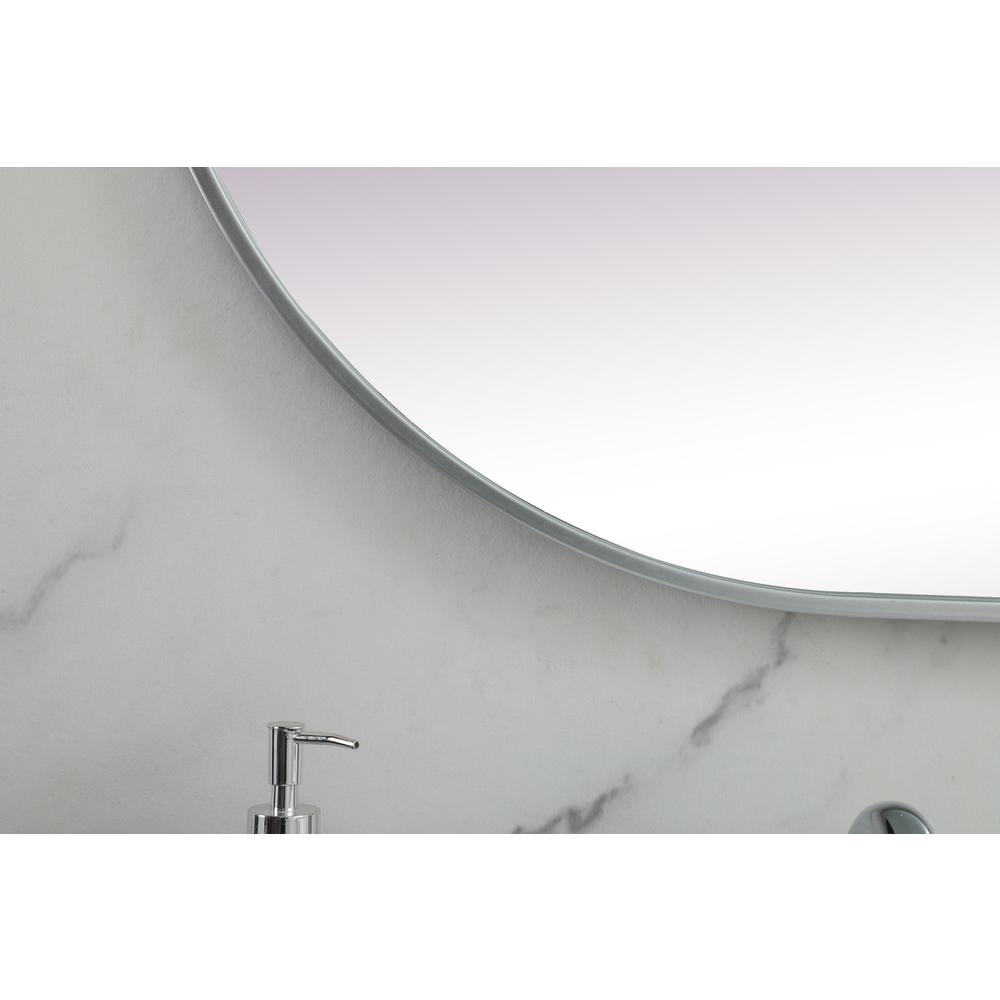 Metal Frame Oval Mirror 30x72 Inch in Silver. Picture 5