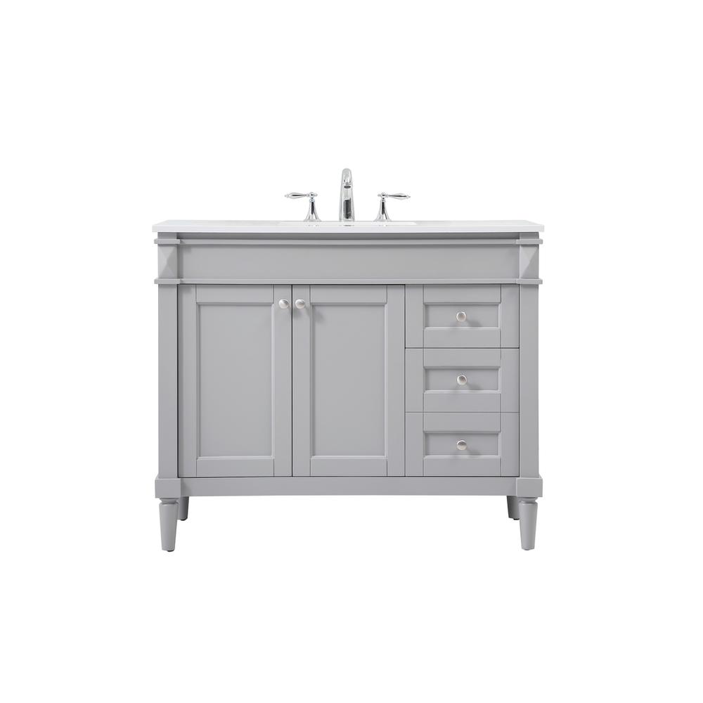 42 inch Single bathroom vanity in grey. Picture 1