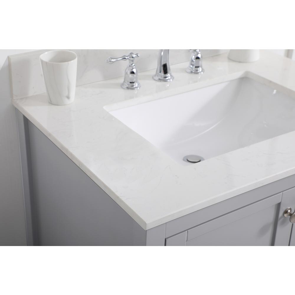 30 inch Single Bathroom Vanity in Gray with Backsplash. Picture 5