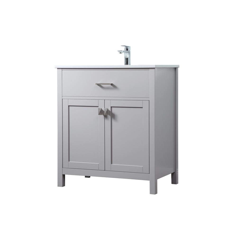 30 Inch SIngle Bathroom Vanity In Grey. Picture 7