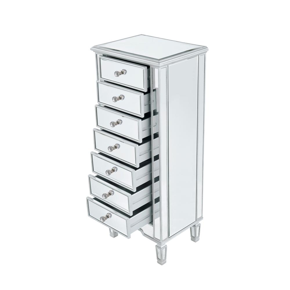 Lingerie Chest 7 drawers 20in. W x 15in. D x 48in. H in antique silver paint. Picture 5