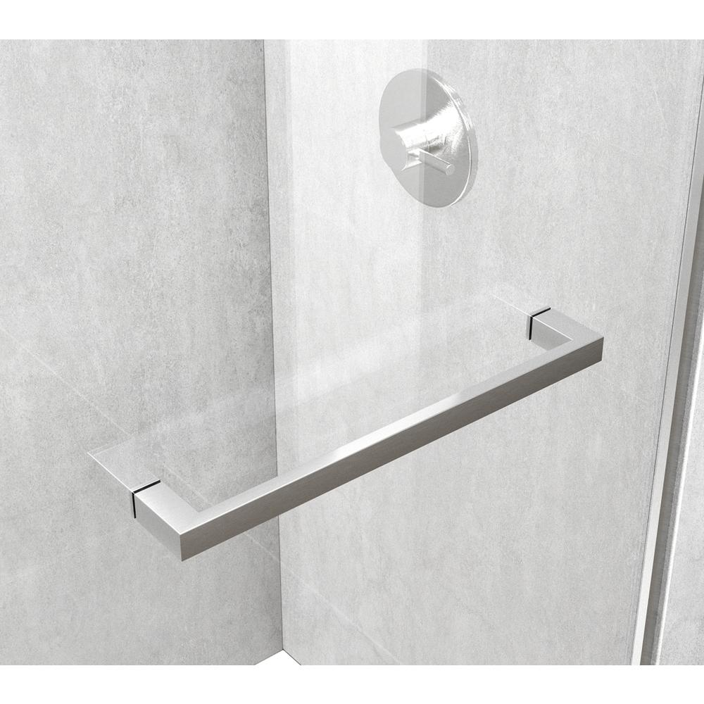 Semi-frameless shower door 48 x 76 Brushed Nickel. Picture 8