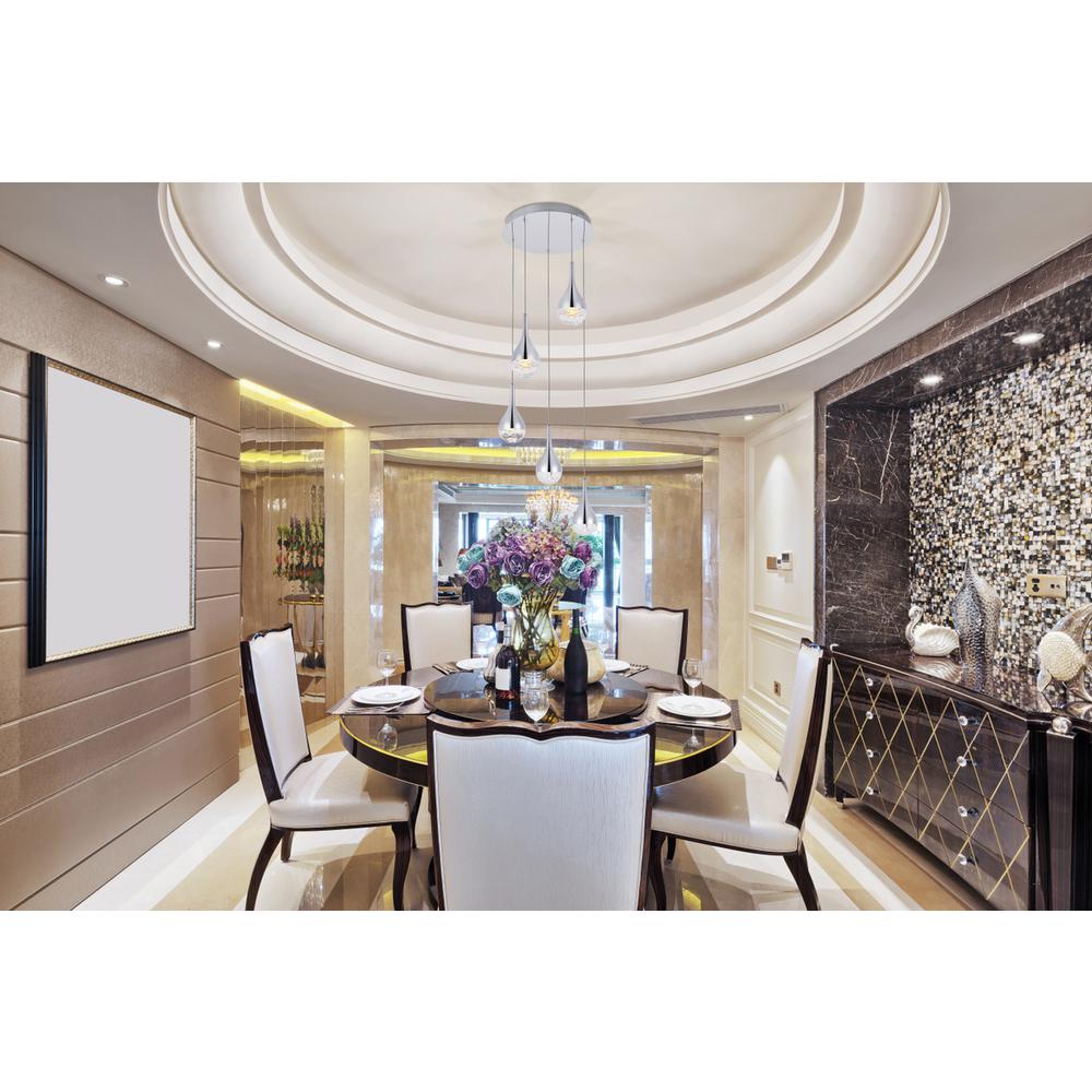 Amherst Collection LED 5-light chandelier 15in x 9in chrome finish. Picture 7