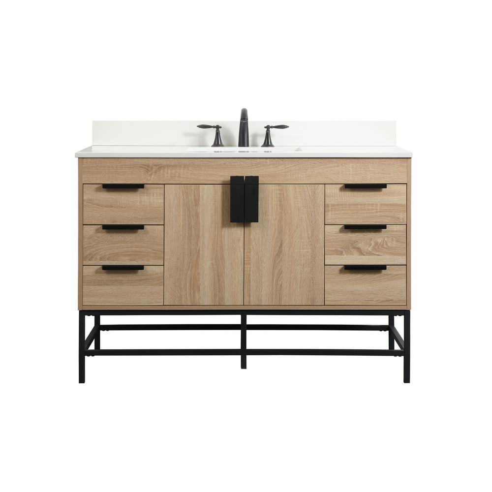 48 inch Single bathroom vanity in mango wood with backsplash. Picture 1