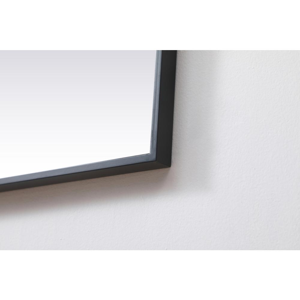 Metal Frame Square Mirror 48 inch in Black. Picture 6