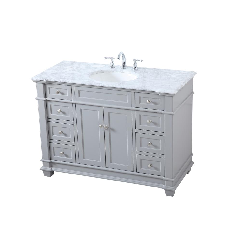 48 inch Single Bathroom Vanity set in Grey. Picture 8