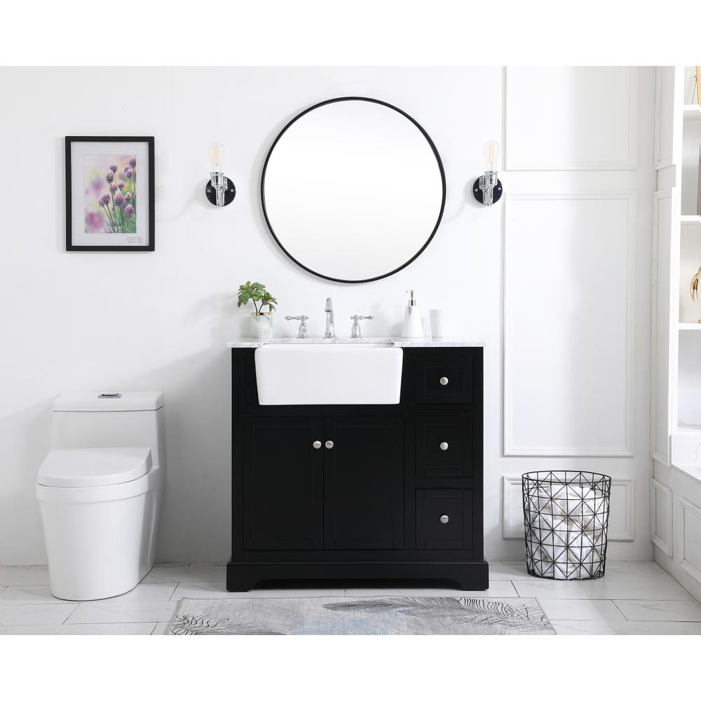 36 inch Single bathroom vanity in black. Picture 4