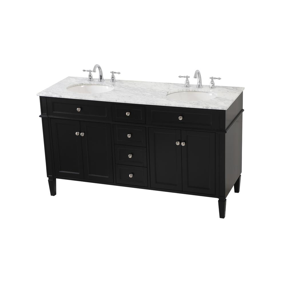60 inch double bathroom vanity in Black. Picture 8