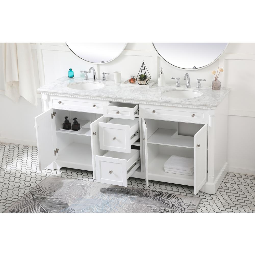 72 inch double bathroom vanity in White. Picture 3