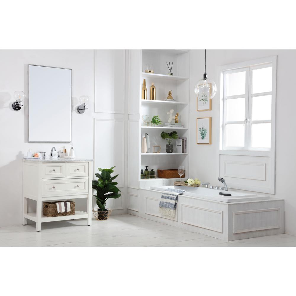 30 in. Single bathroom vanity set in White. Picture 8