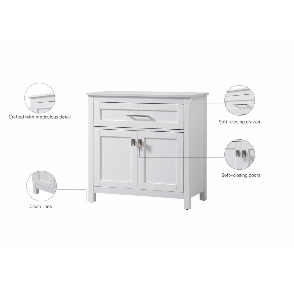 30 Inch Wide Bathroom Storage Freestanding Cabinet In White. Picture 11