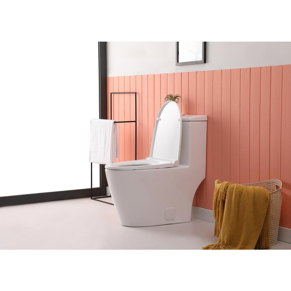 Winslet One-piece elongated Toilet 28x16x29 in White. Picture 4