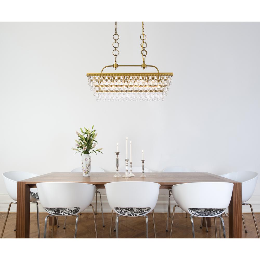 Nordic 32 inch rectangle pendant in brass. Picture 8