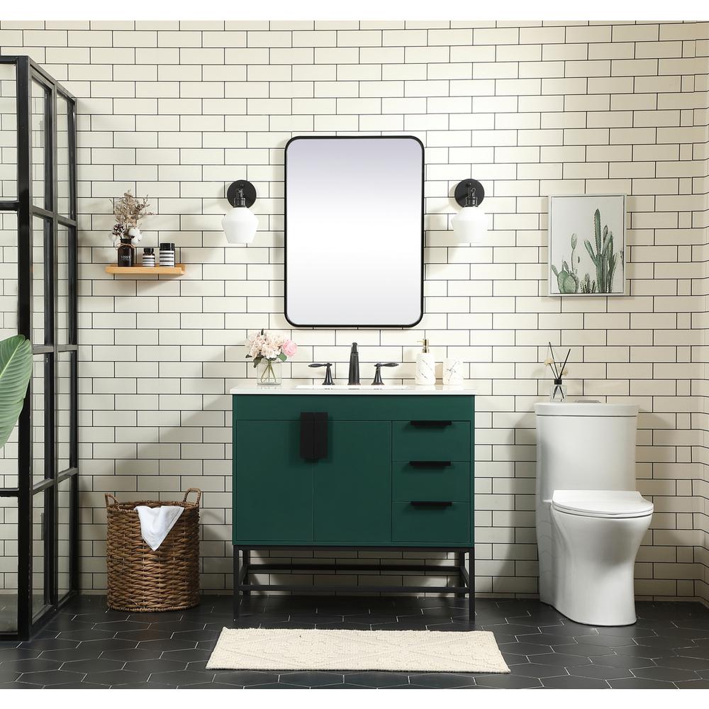 36 inch Single bathroom vanity in green. Picture 4