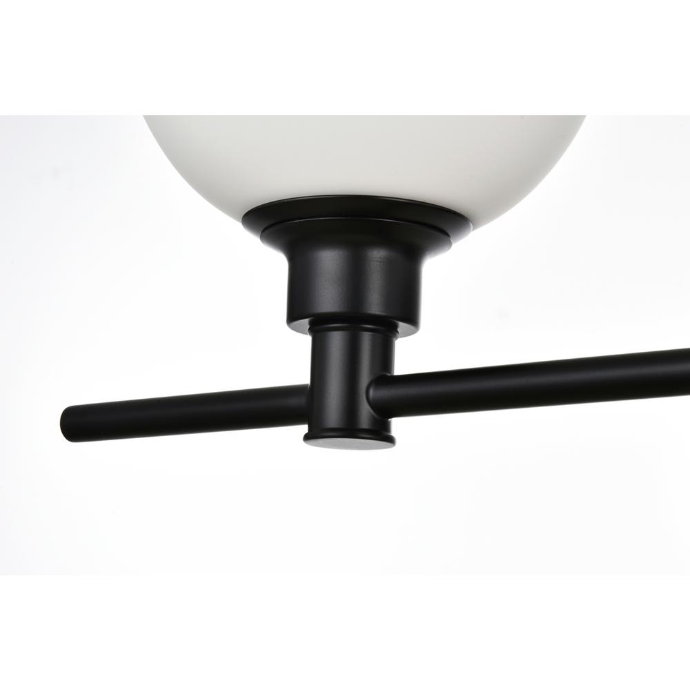 Cordelia 5 light Black and frosted white Bath Sconce. Picture 4