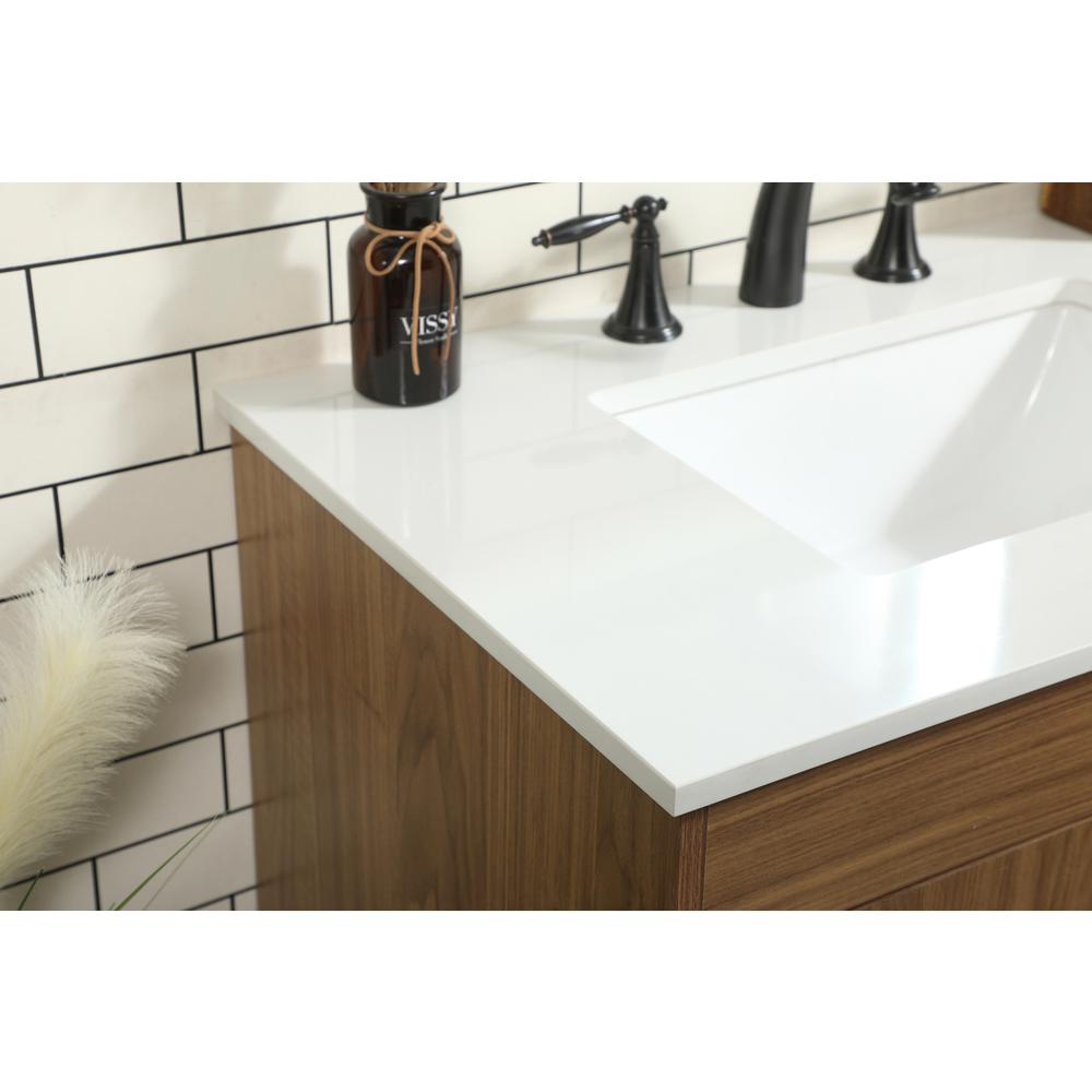 30 inch Single bathroom vanity in walnut brown. Picture 5