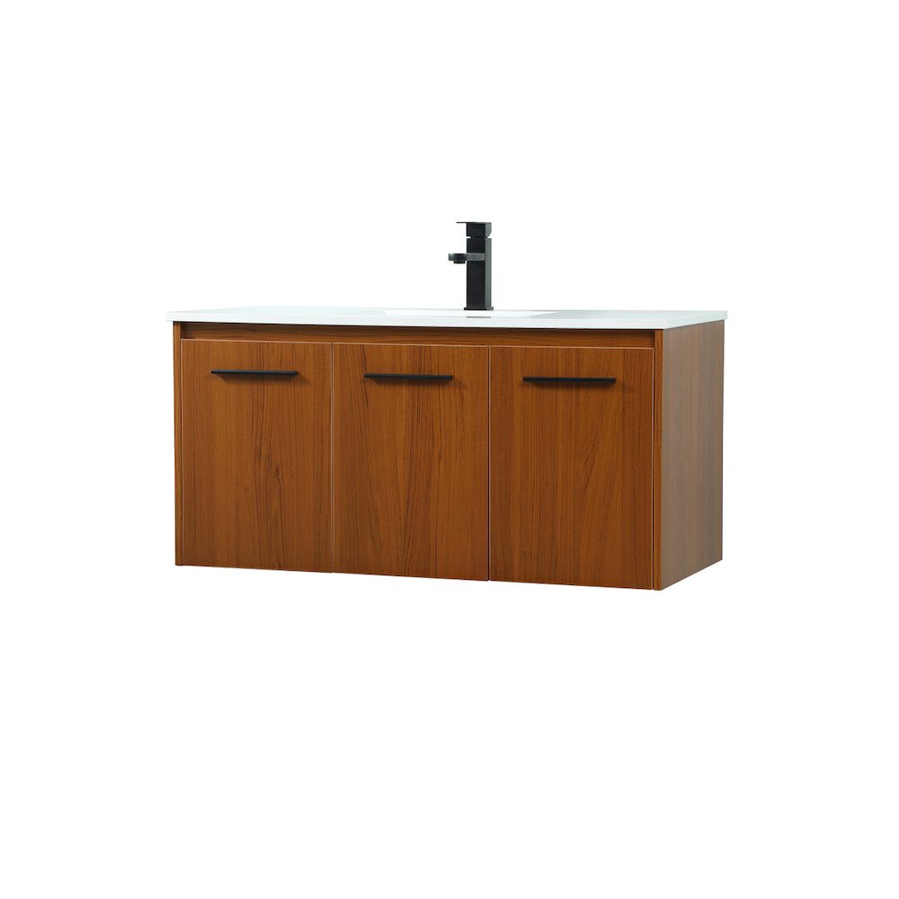 40 Inch Single Bathroom Vanity In Teak. Picture 8