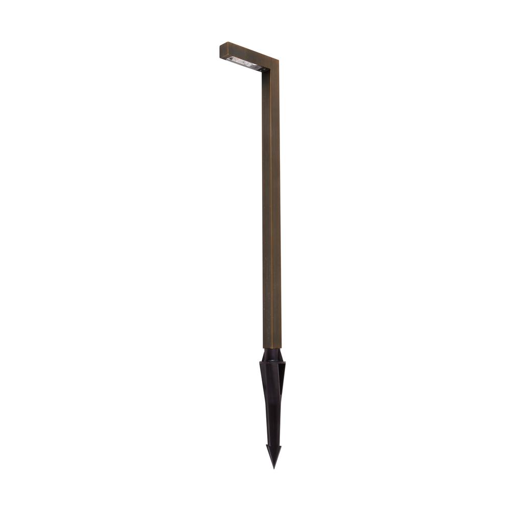 Cast brass modern linear path light. Picture 2