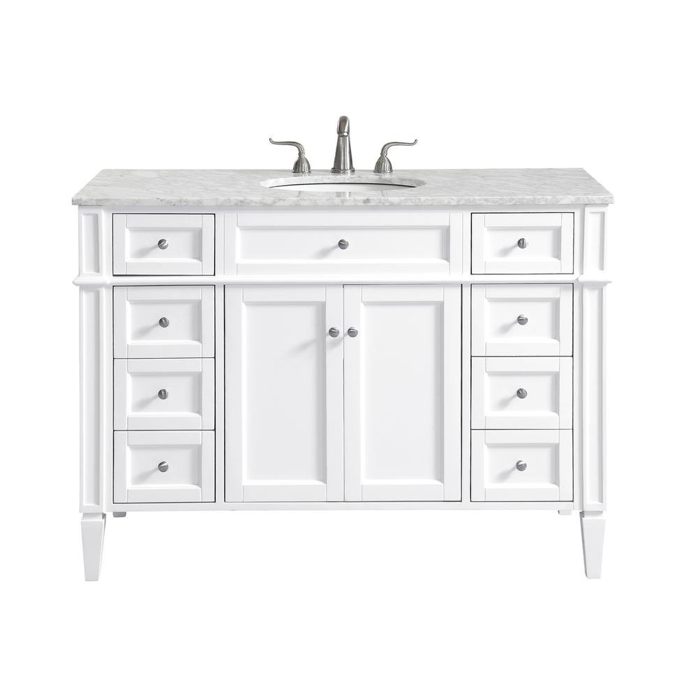 48 In. Single Bathroom Vanity Set In White. Picture 1