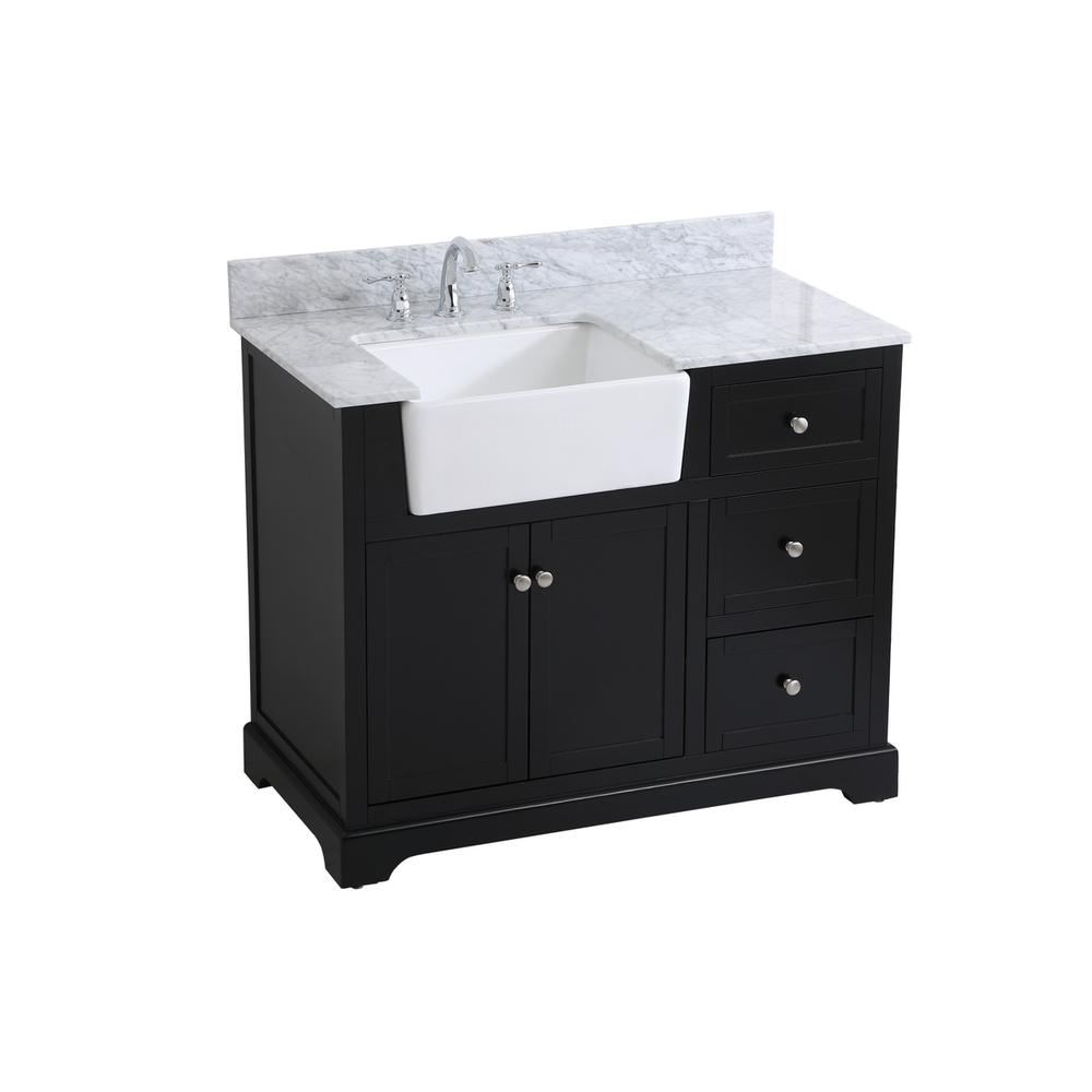 42 inch Single bathroom vanity in black with backsplash. Picture 8