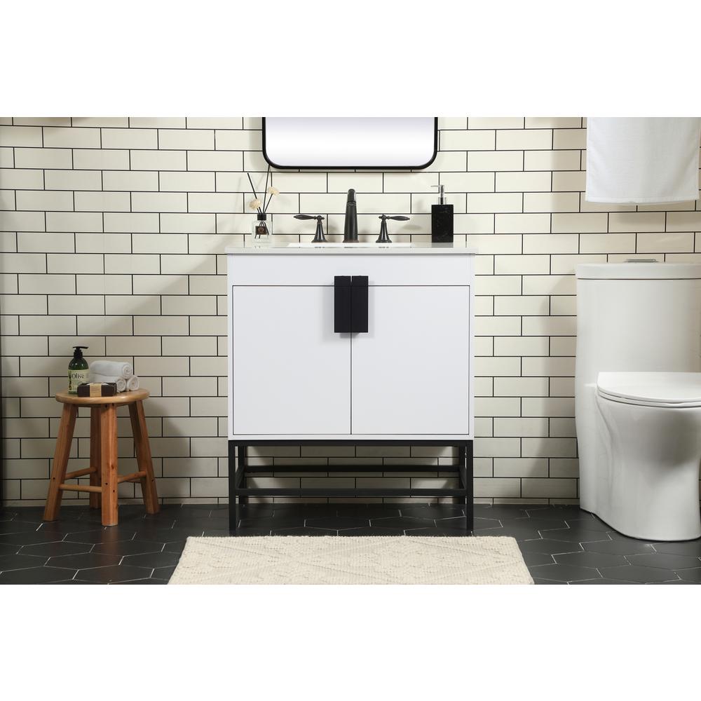 30 inch Single bathroom vanity in white. Picture 14