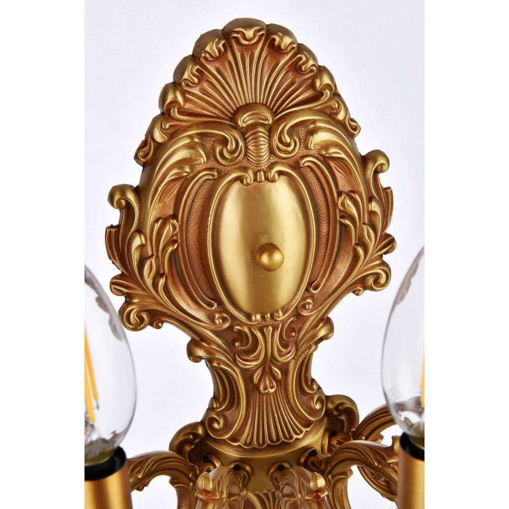 Monarch 5 light French Gold Wall Sconce Clear Royal Cut Crystal. Picture 4