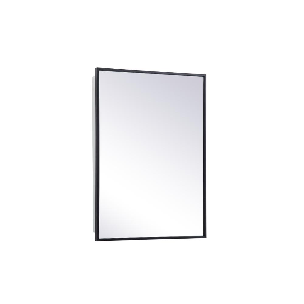 Metal mirror medicine cabinet 20 inch x 28 inch in Black. Picture 5