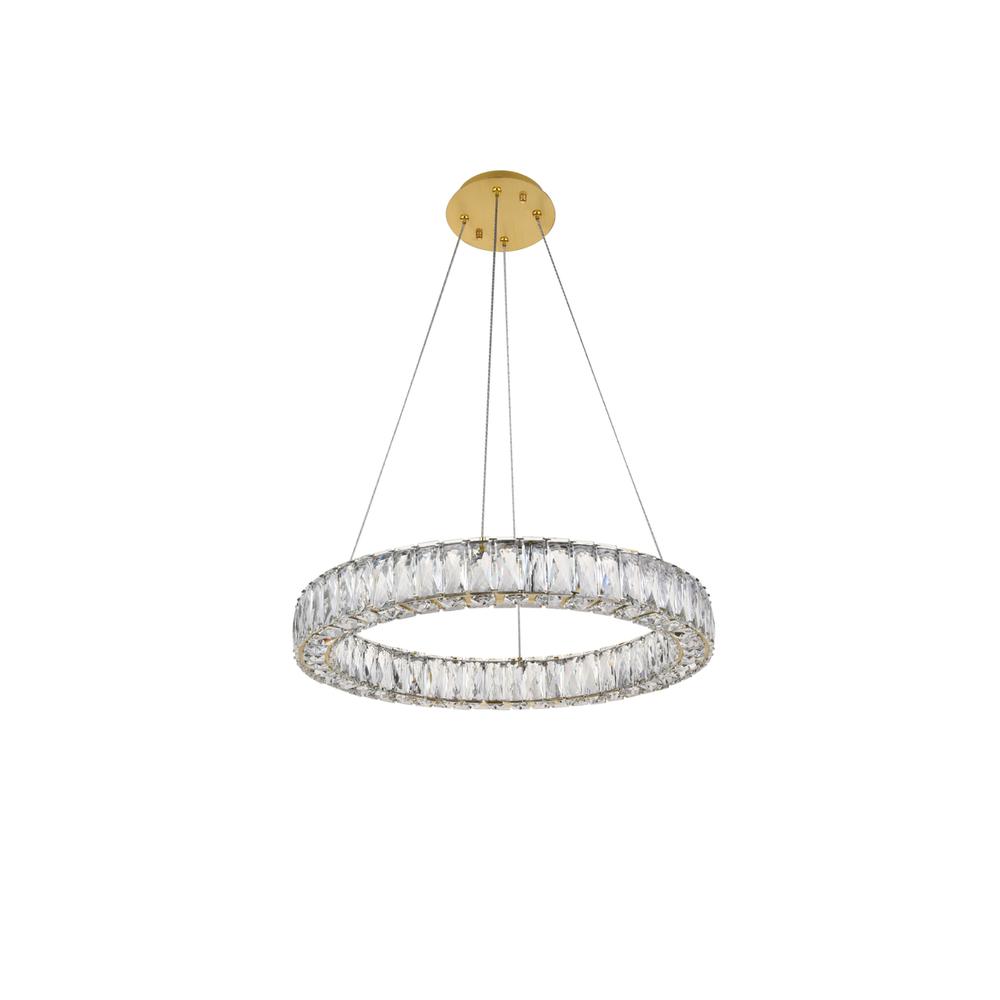 Monroe Integrated LED chip light gold Chandelier Clear Royal Cut Crystal. Picture 6