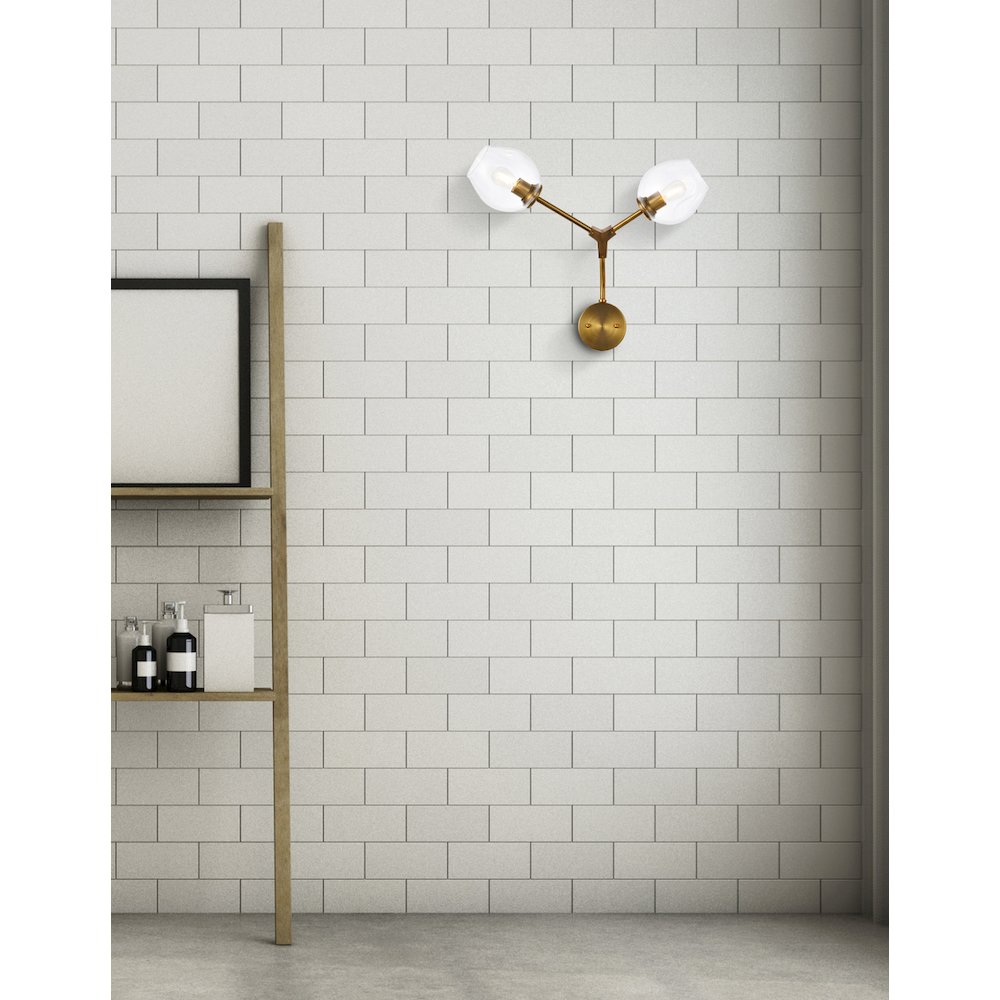 Cavoli 2 Lights Brass Wall Sconce. Picture 8