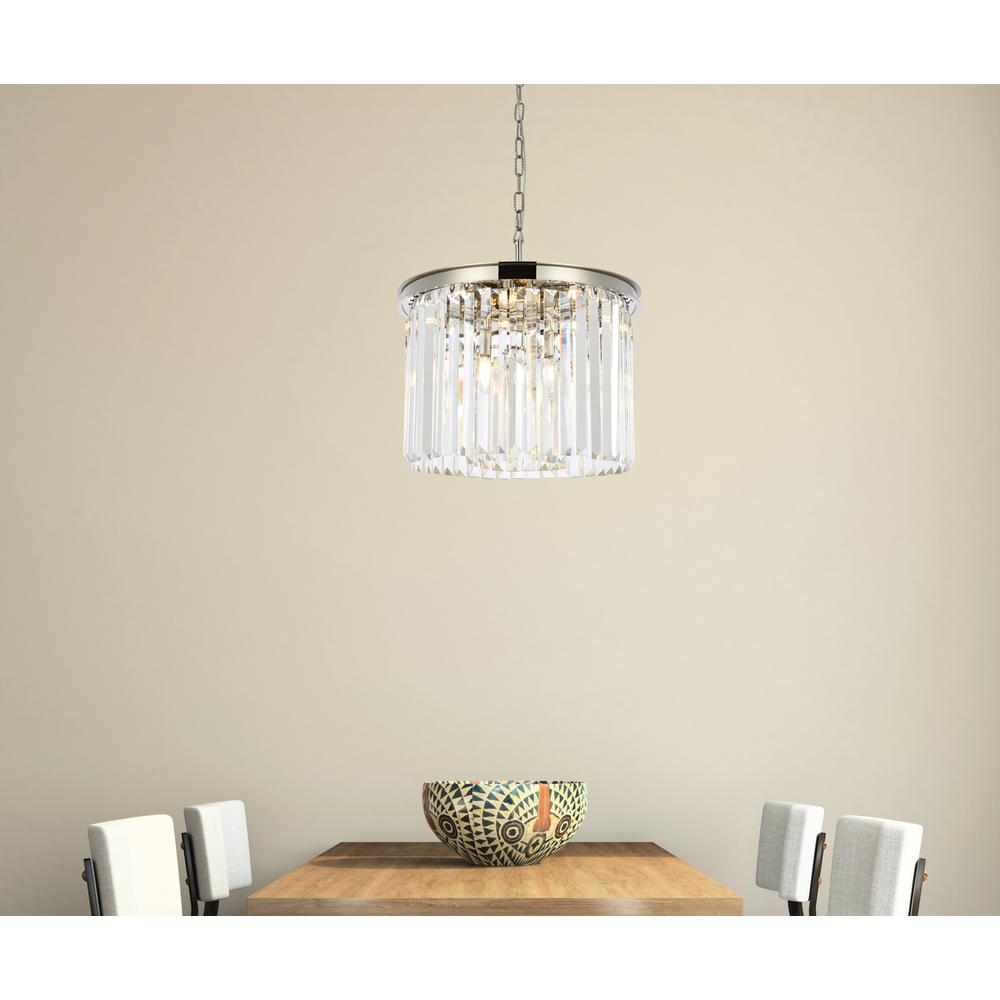 Sydney 6 light polished nickel Pendant Clear Royal Cut Crystal. Picture 8
