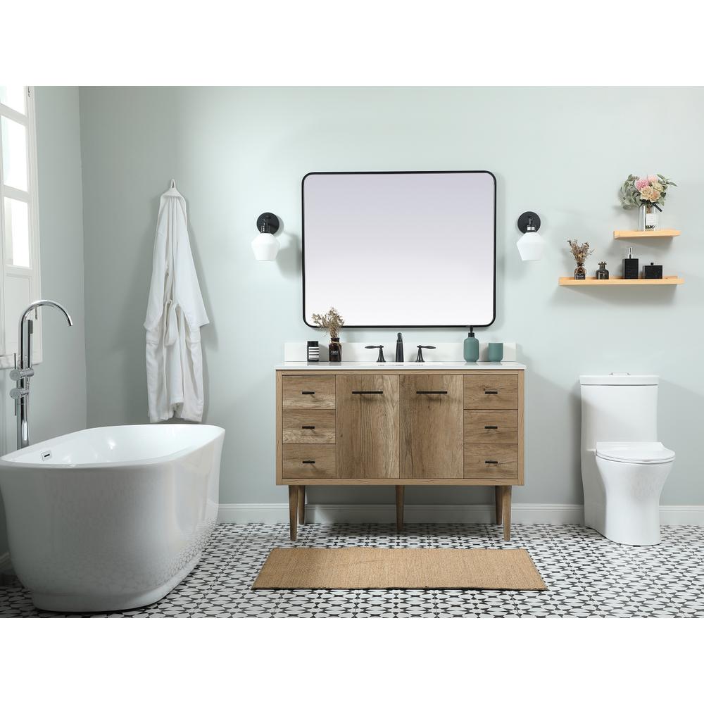 48 inch Single bathroom vanity in natural oak with backsplash. Picture 4