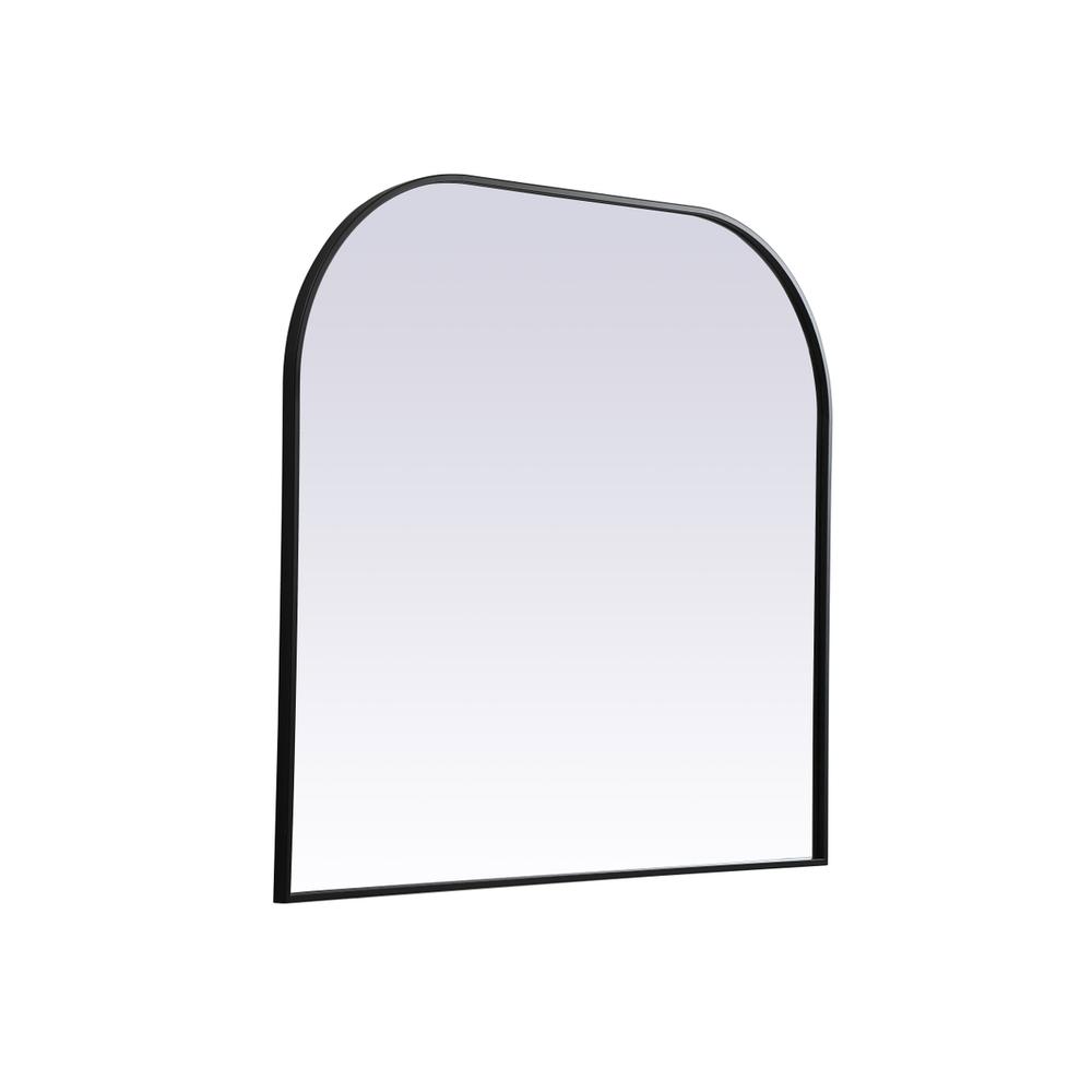 Metal Frame Arch Mirror 40x38 Inch in Black. Picture 7